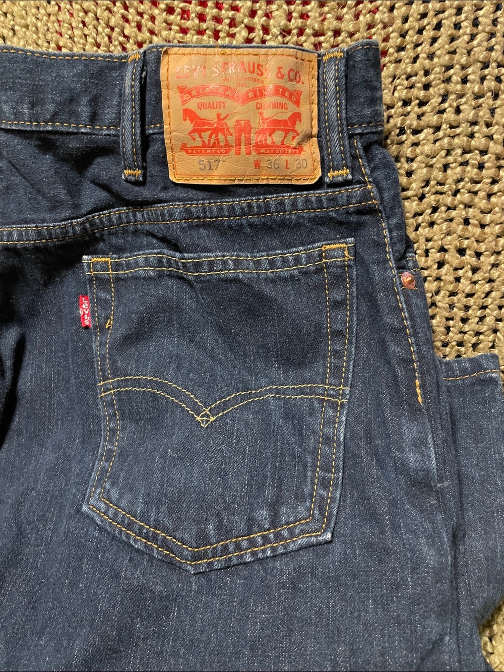 Levi's Men's Straight Jeans - Indigo Denim with Yellow Stitching